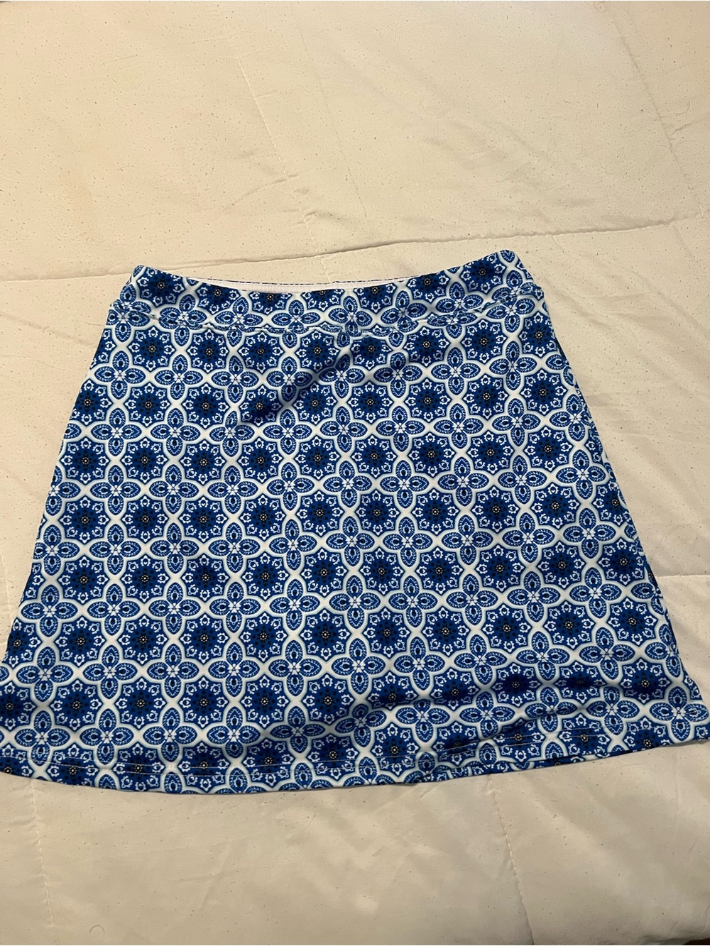Women's Blue Patterned Skater Golf Skirt - Picture 3 of 4